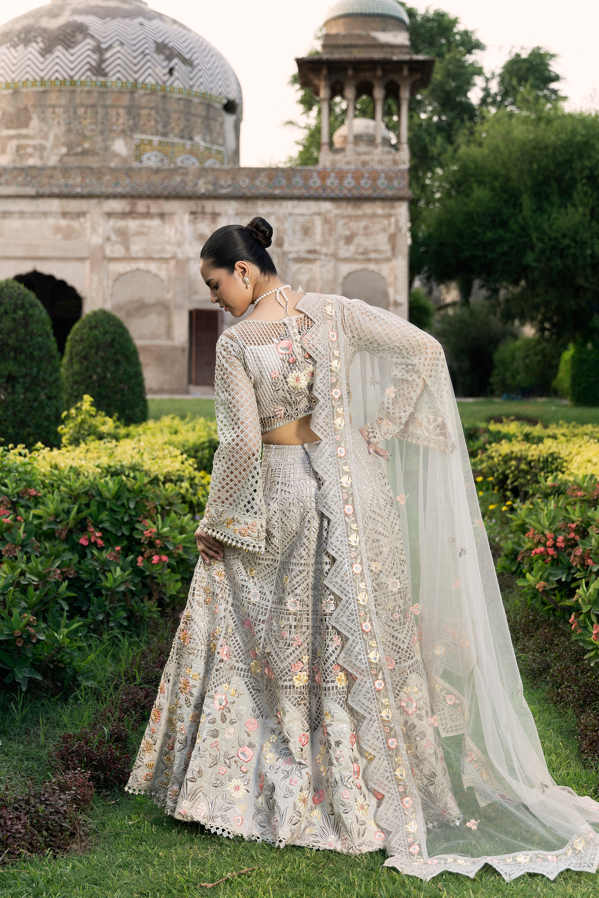 Ivory Floral Embroidered Pakistani Luxury Formal Dress-Anaya Festive ’26 –