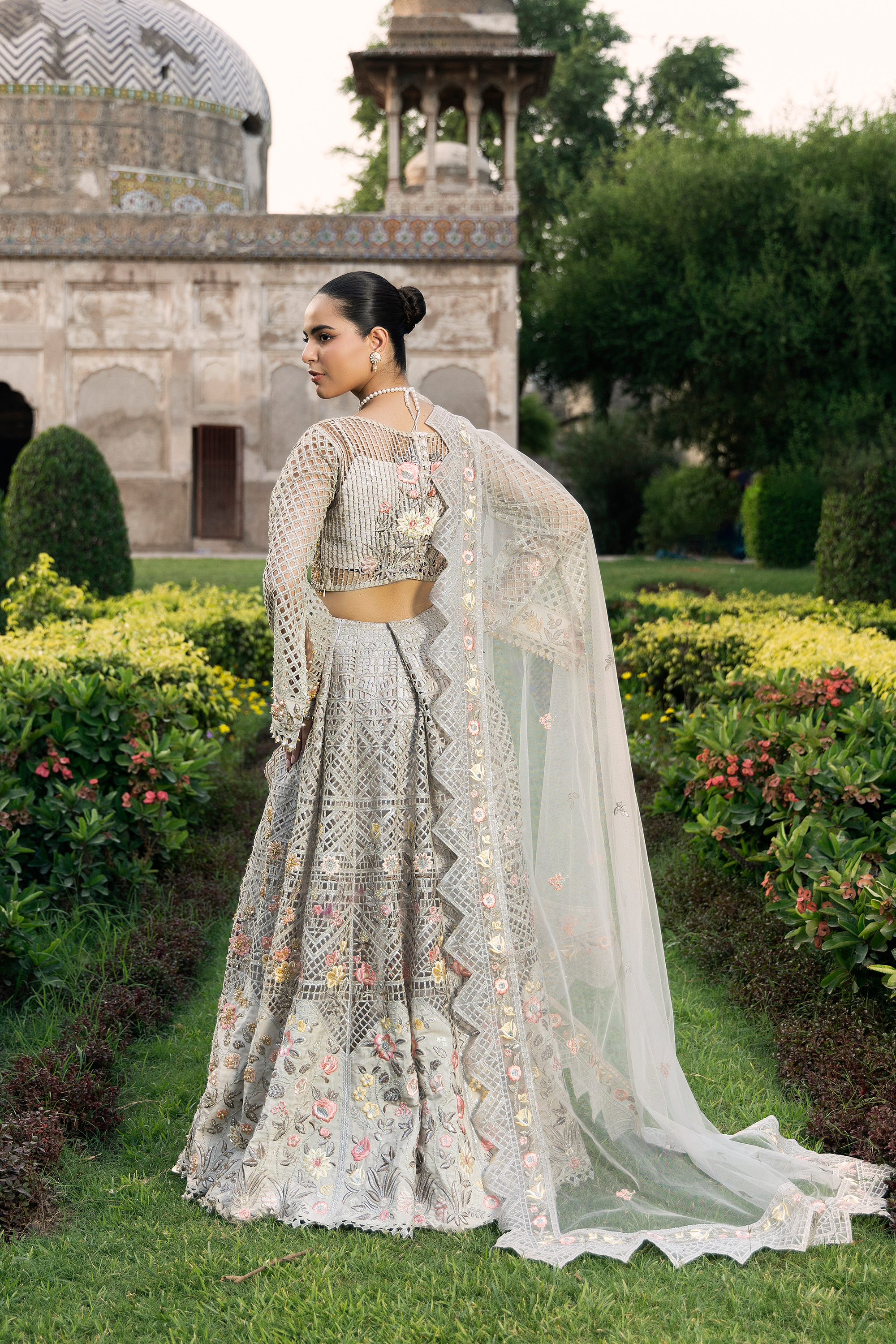 Ivory Floral Embroidered Pakistani Luxury Formal Dress-Anaya Festive ’26 –