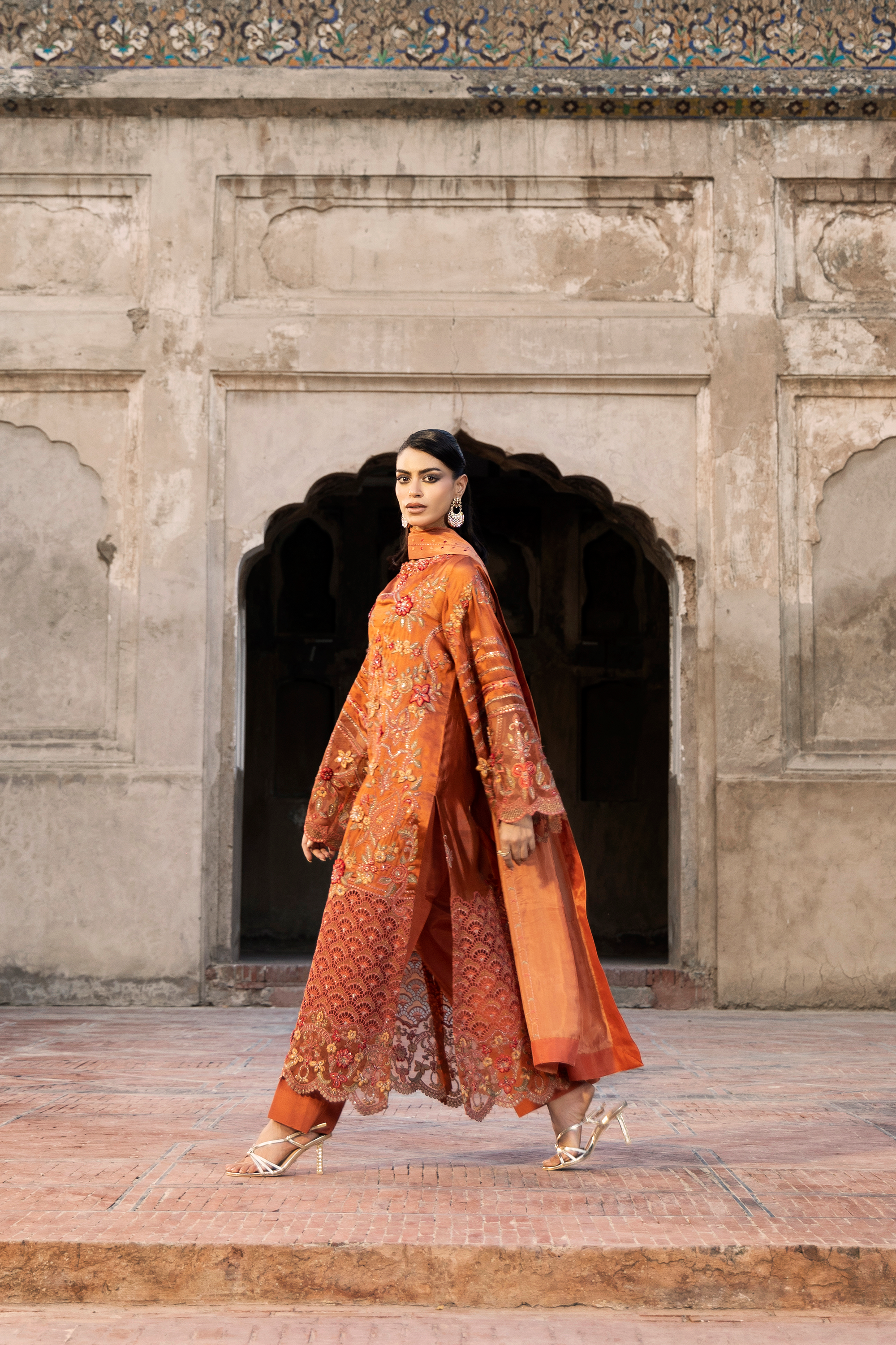 Rust Embroidered Pakistani Festive Suit-Anaya Festive ’26