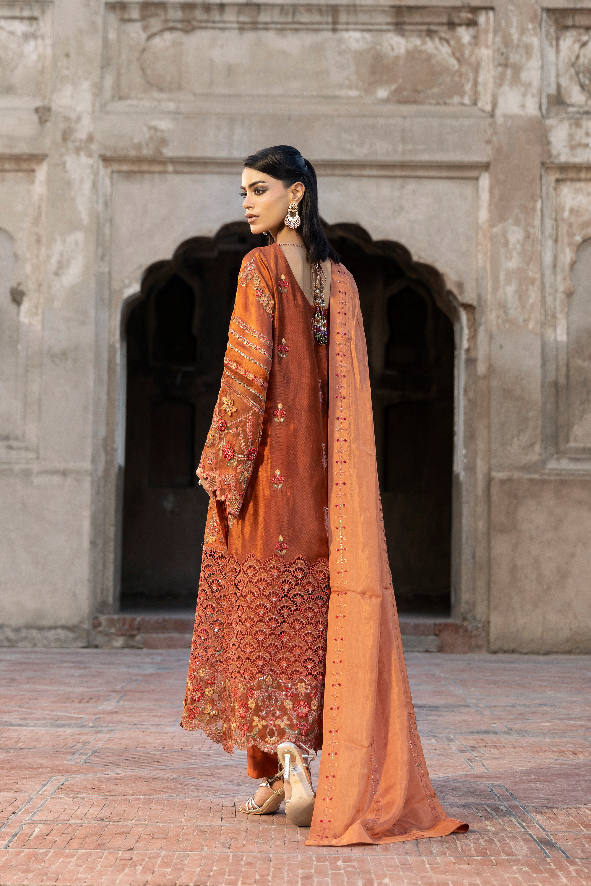 Rust Embroidered Pakistani Festive Suit-Anaya Festive ’26