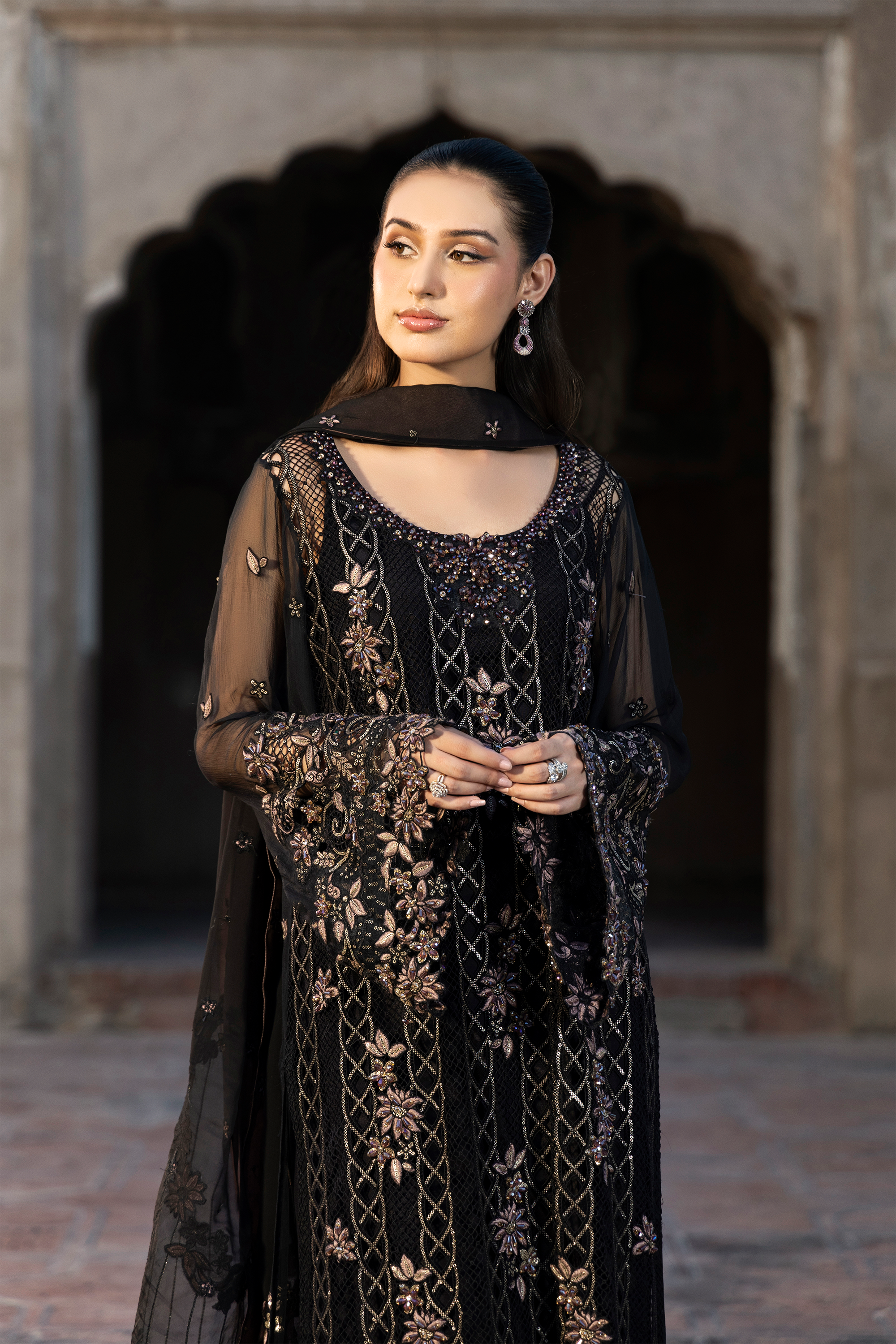 Black Embroidered Luxury Pakistani Festive Suit-Anaya Festive ’26