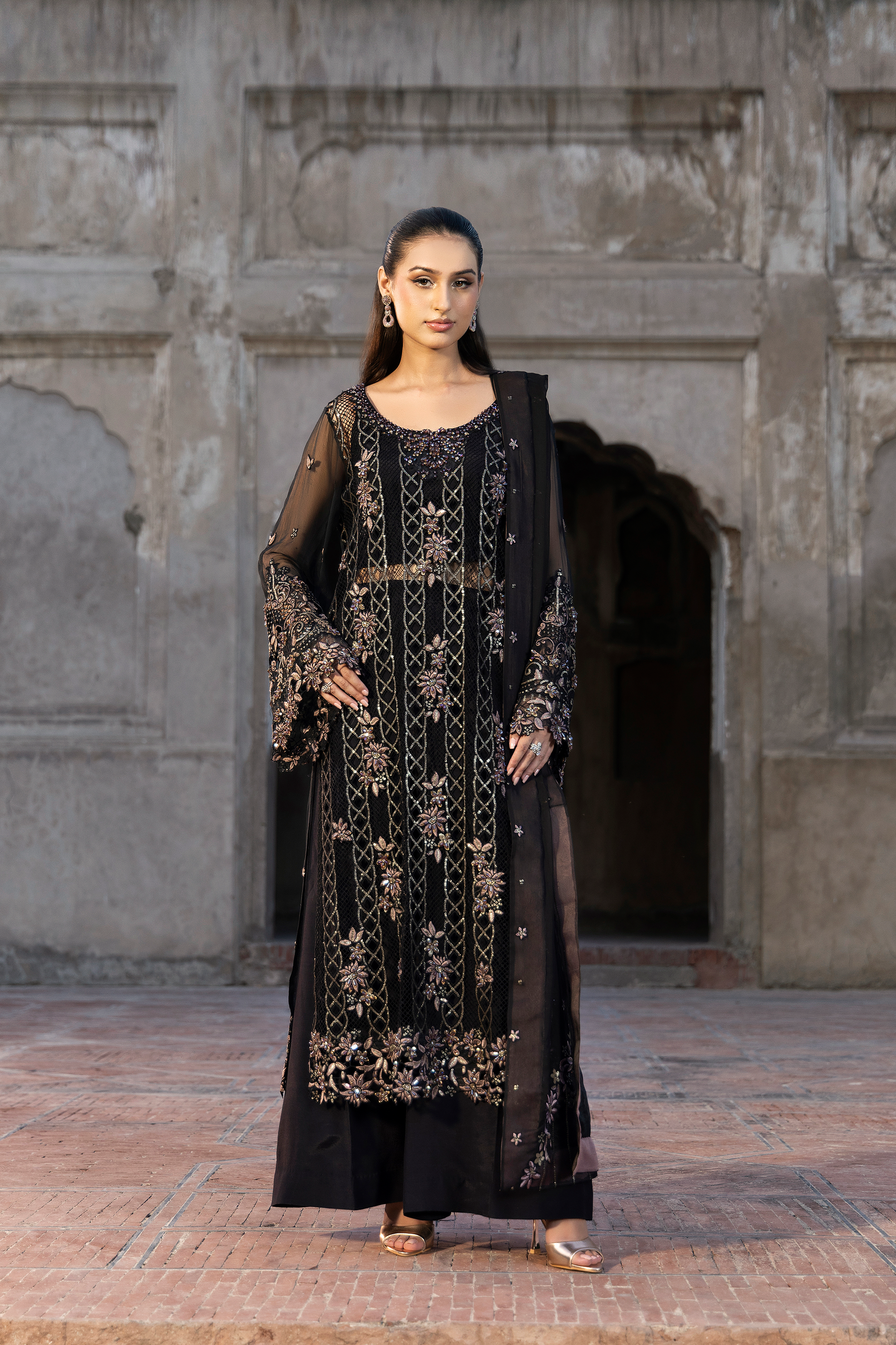 Black Embroidered Luxury Pakistani Festive Suit-Anaya Festive ’26