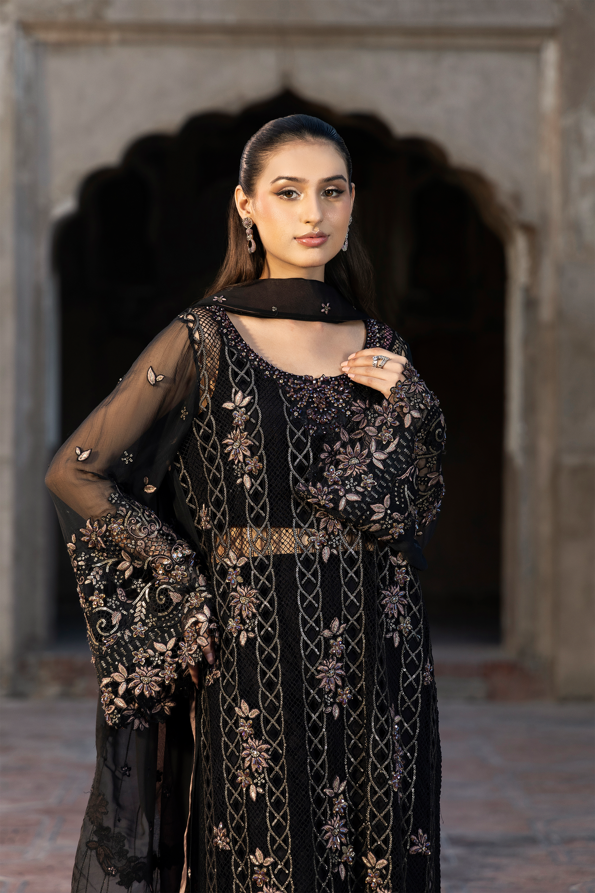 Black Embroidered Luxury Pakistani Festive Suit-Anaya Festive ’26