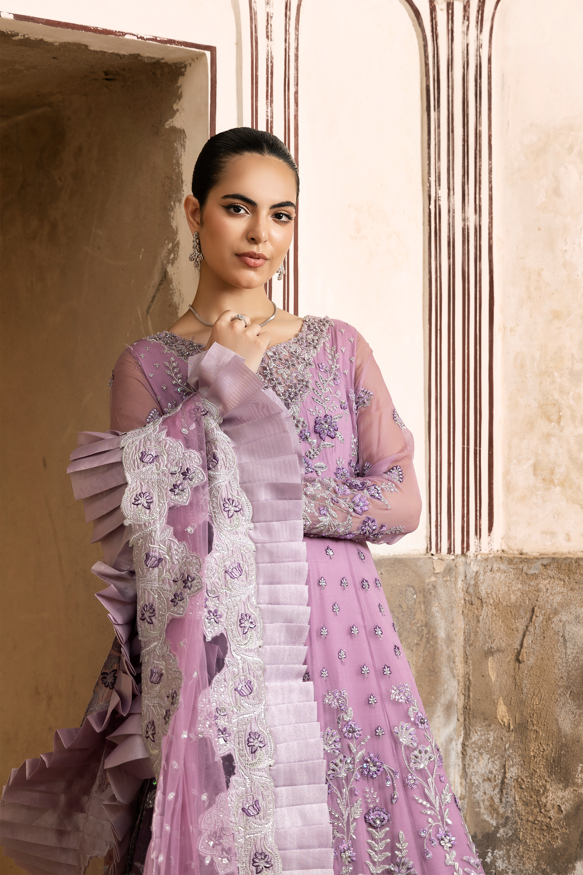 Pink Floral Embroidered Pakistani Festive Suit-Anaya Festive ’26