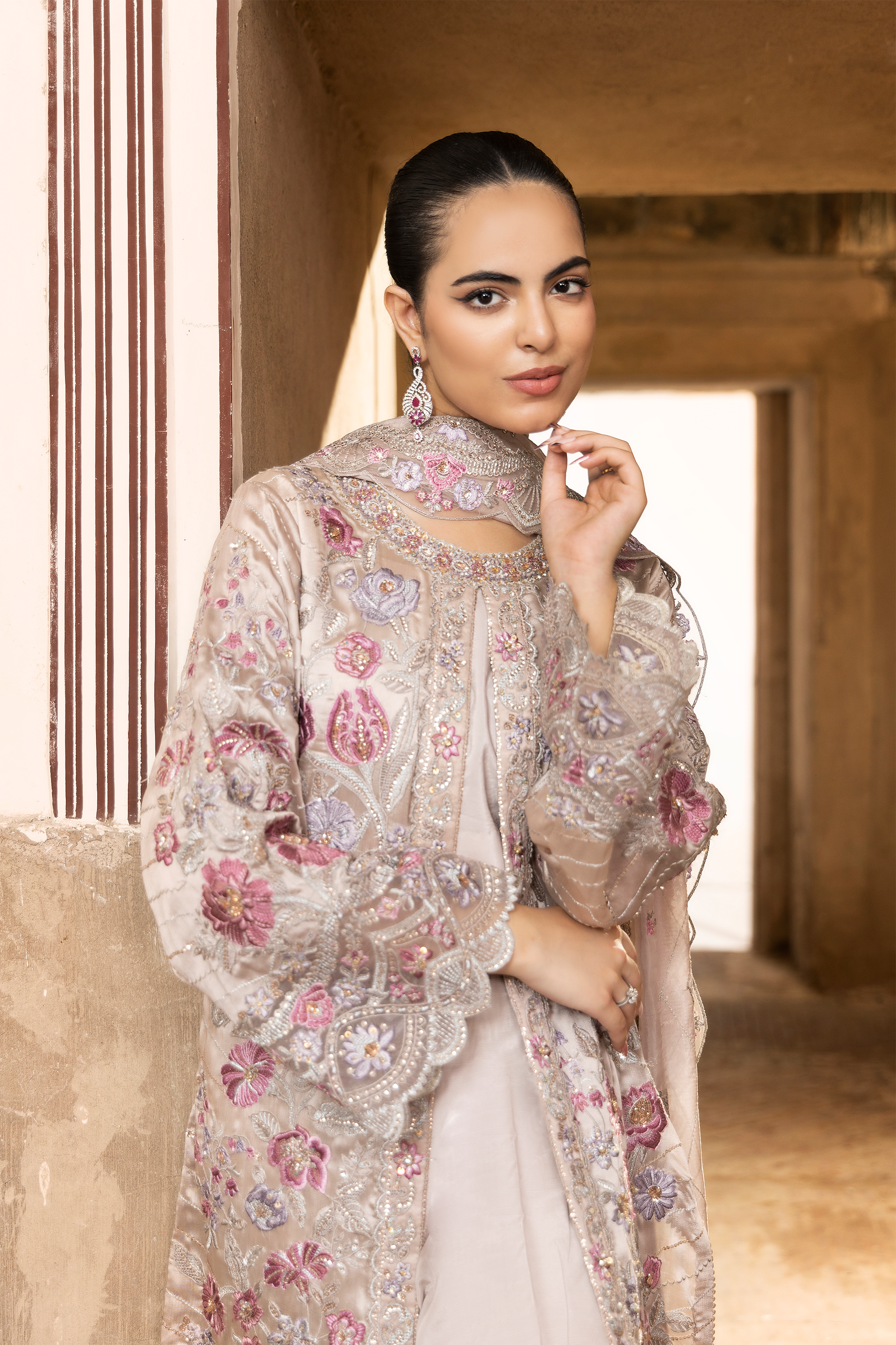 Premium Floral Embroidered 3-Piece Suit-Anaya Festive ’26
