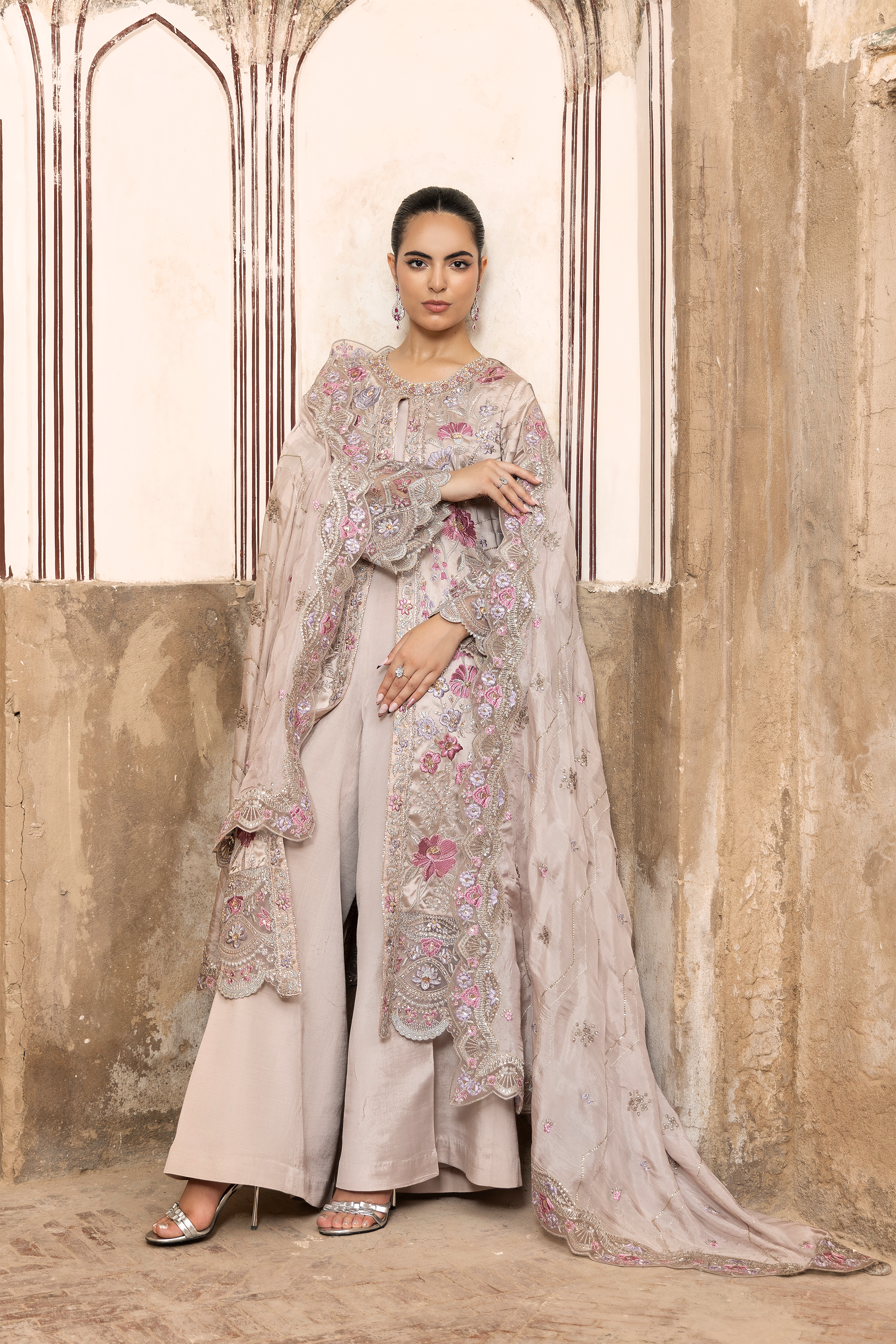 Premium Floral Embroidered 3-Piece Suit-Anaya Festive ’26