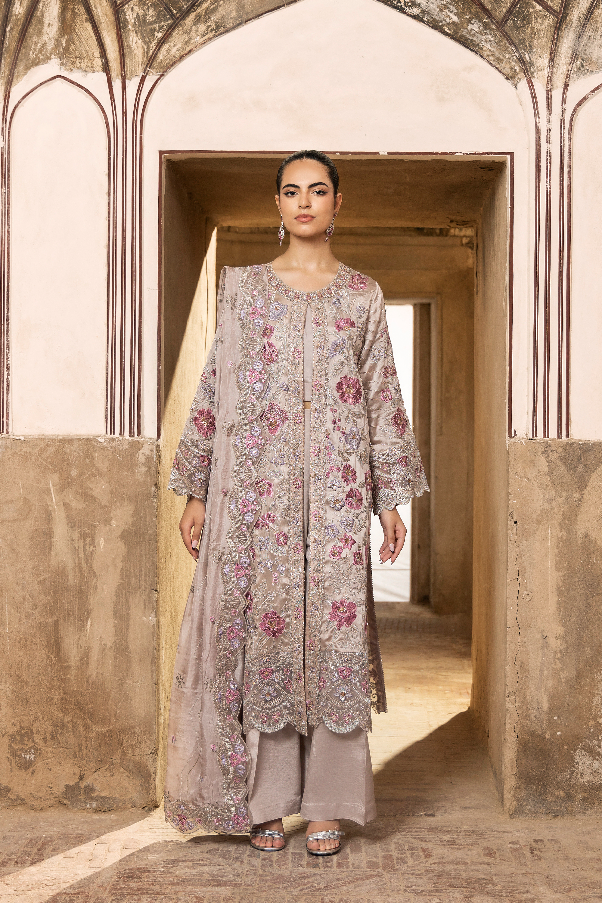 Premium Floral Embroidered 3-Piece Suit-Anaya Festive ’26