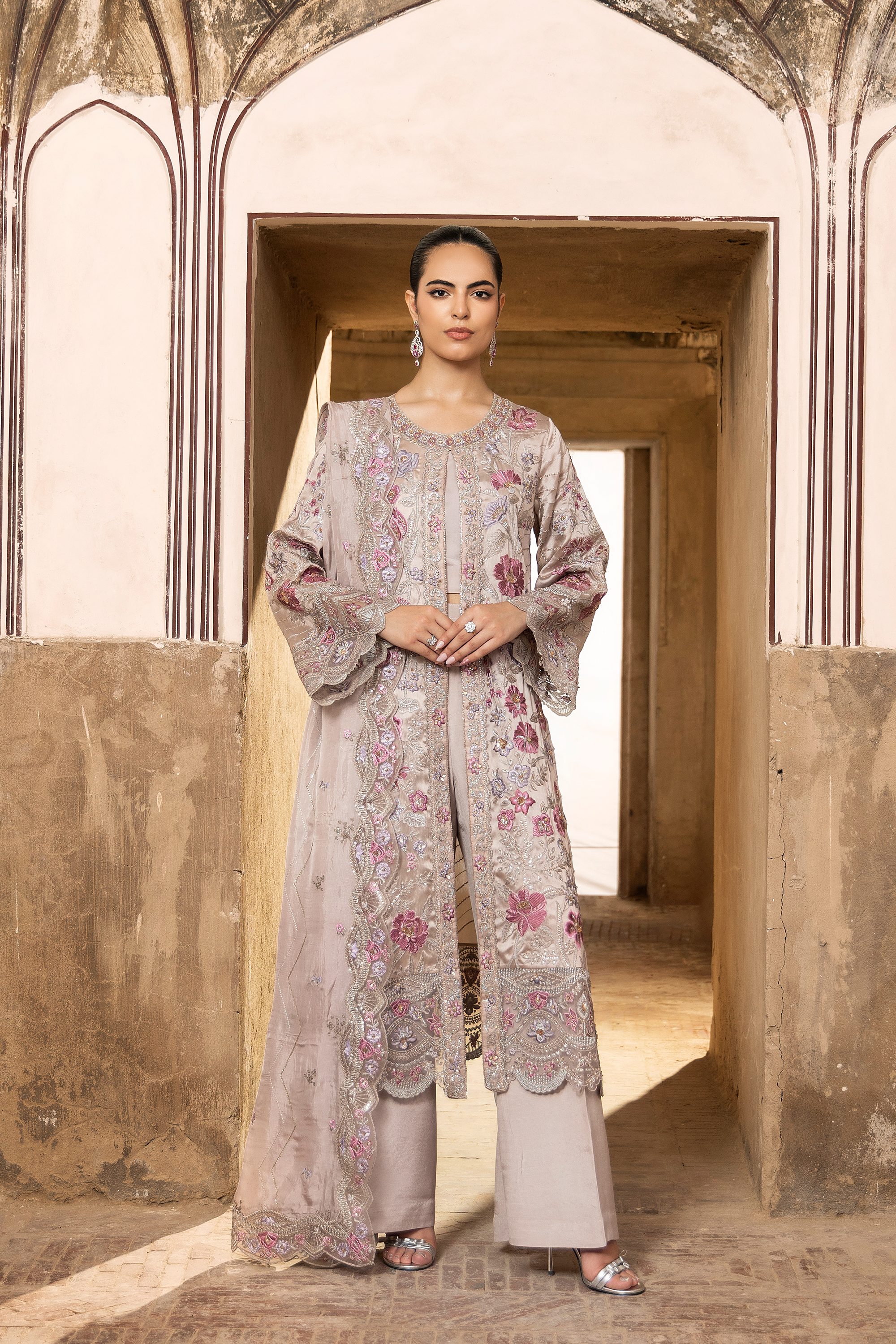 Premium Floral Embroidered 3-Piece Suit-Anaya Festive ’26