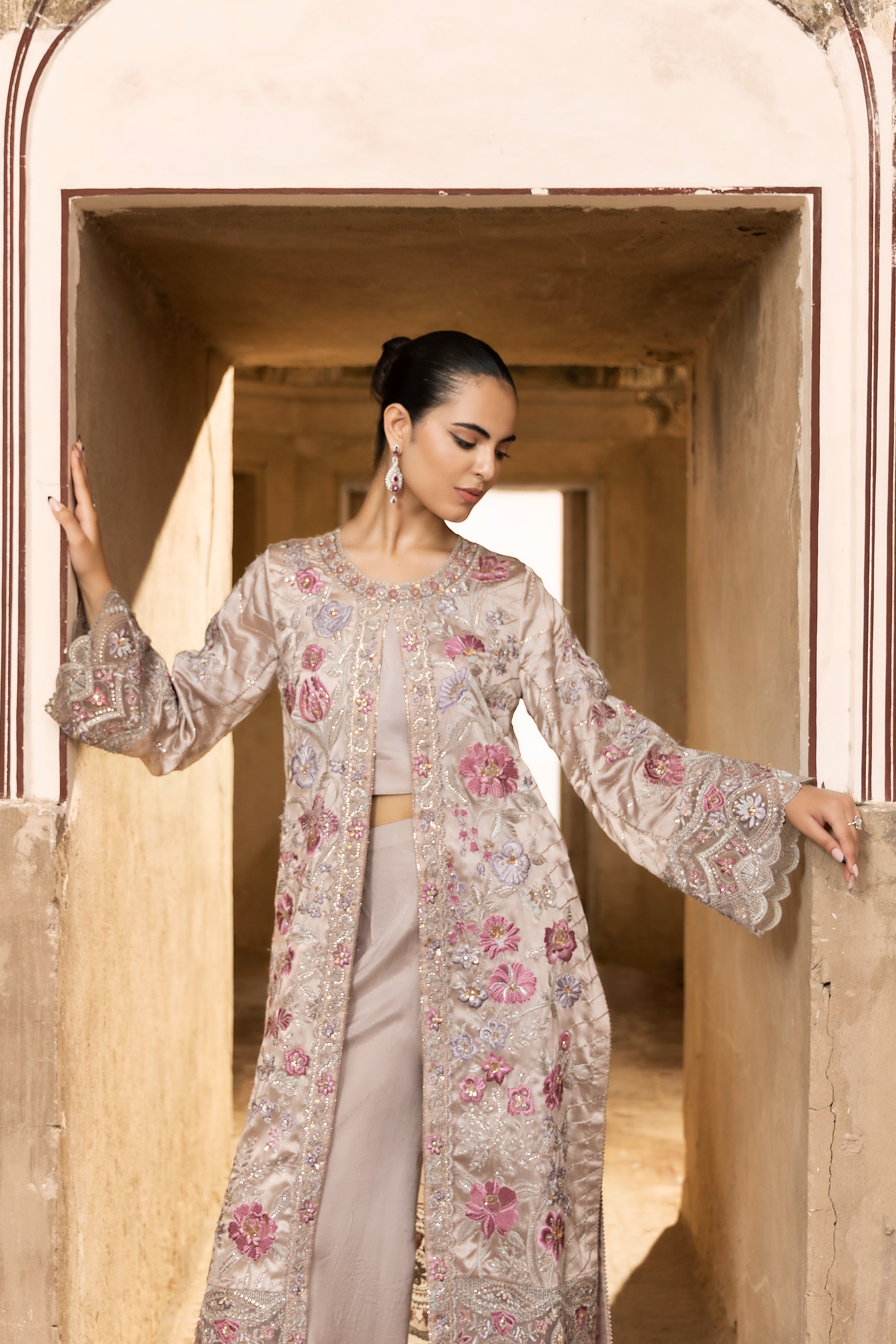 Premium Floral Embroidered 3-Piece Suit-Anaya Festive ’26