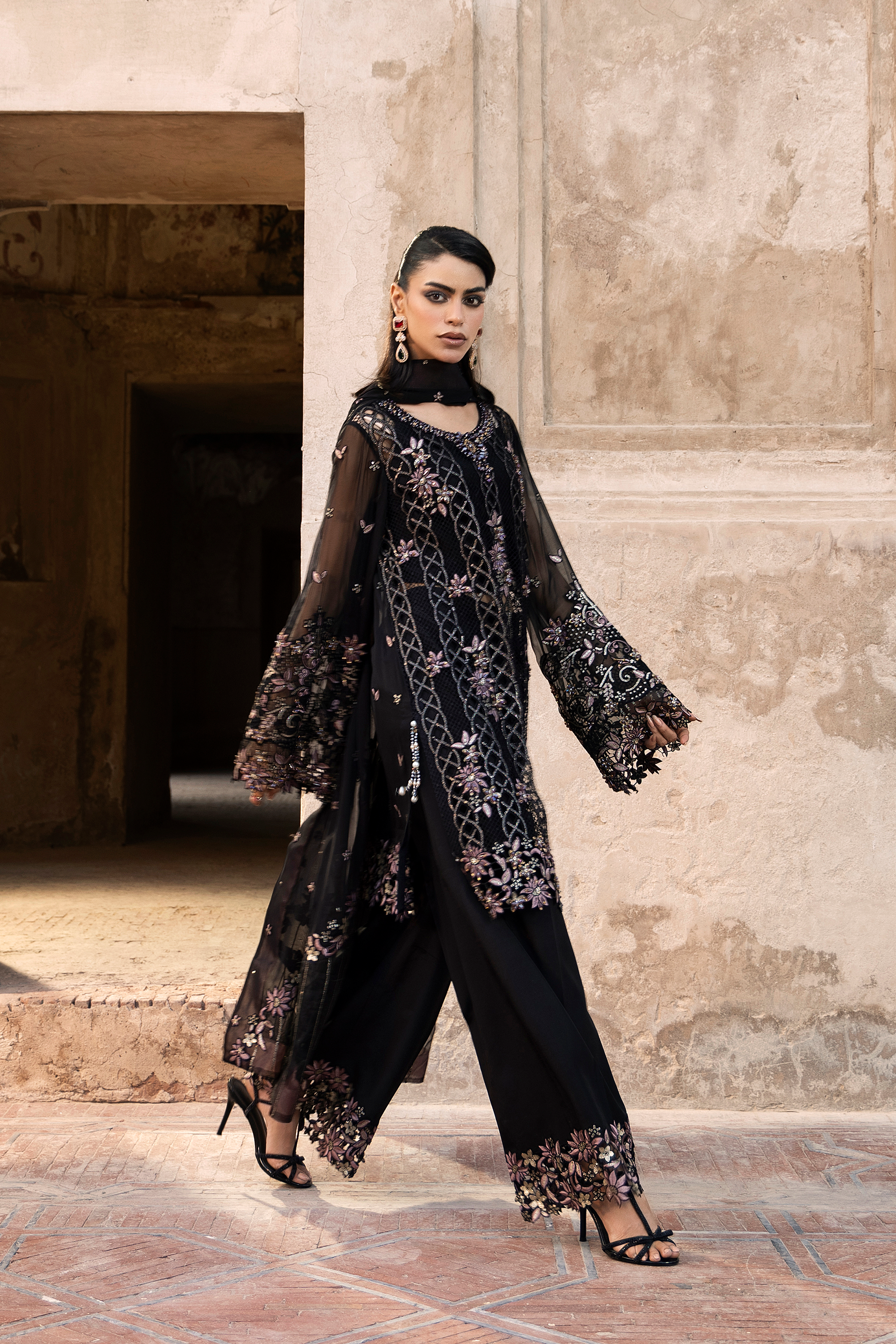 Black Embroidered Pakistani Festive Suit-Anaya Festive ’26
