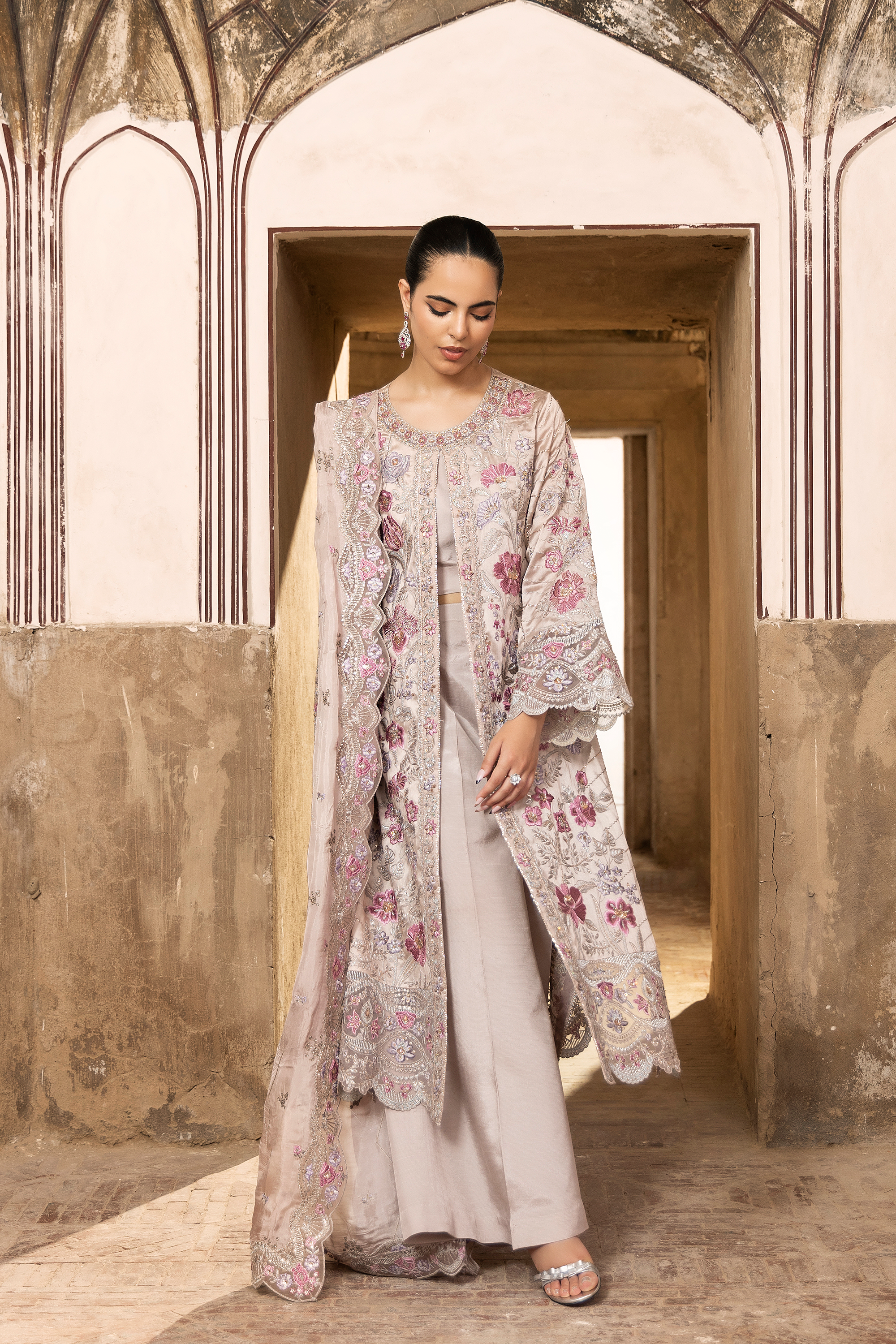 Premium Floral Embroidered 3-Piece Suit-Anaya Festive ’26