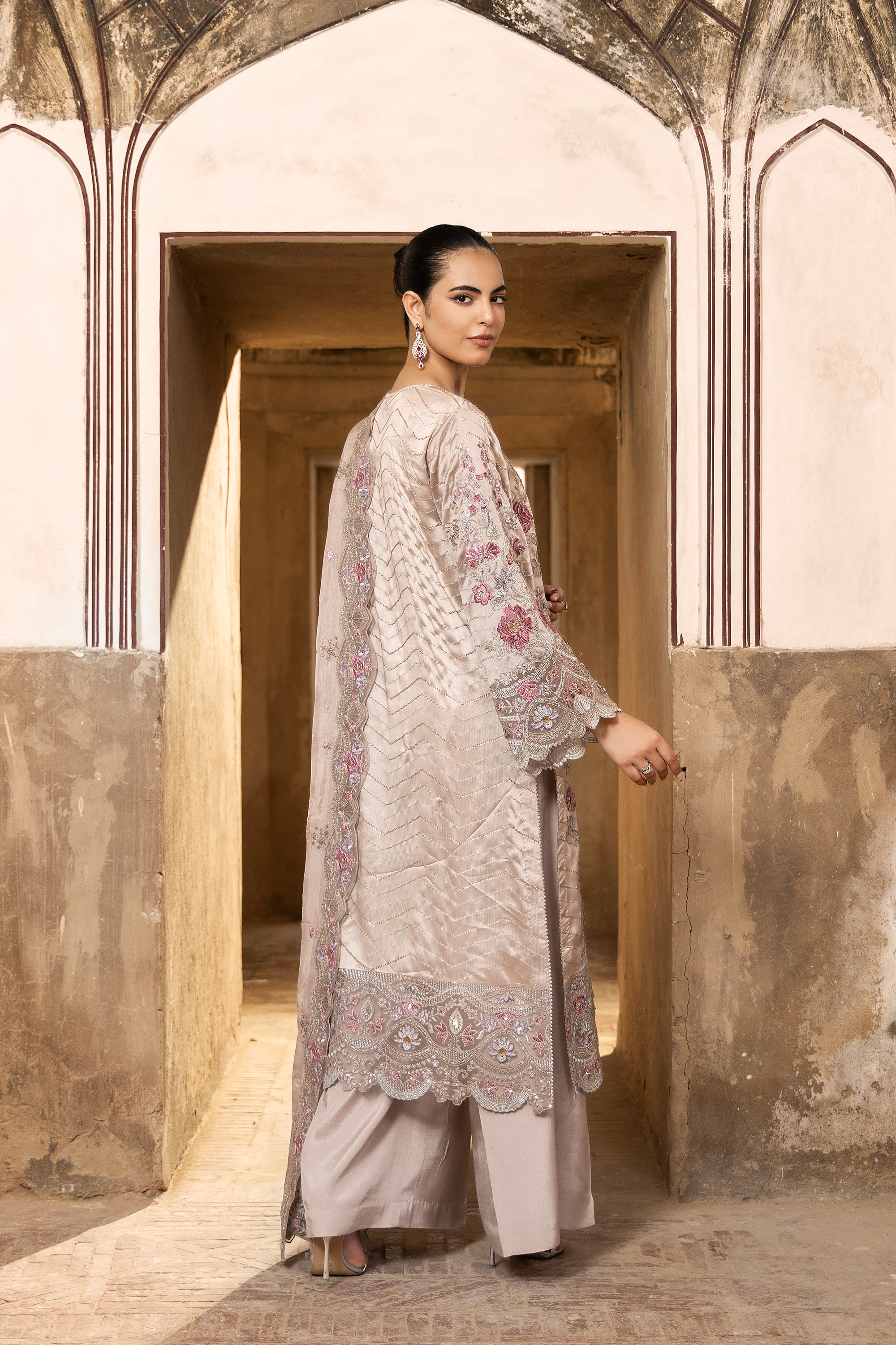 Premium Floral Embroidered 3-Piece Suit-Anaya Festive ’26