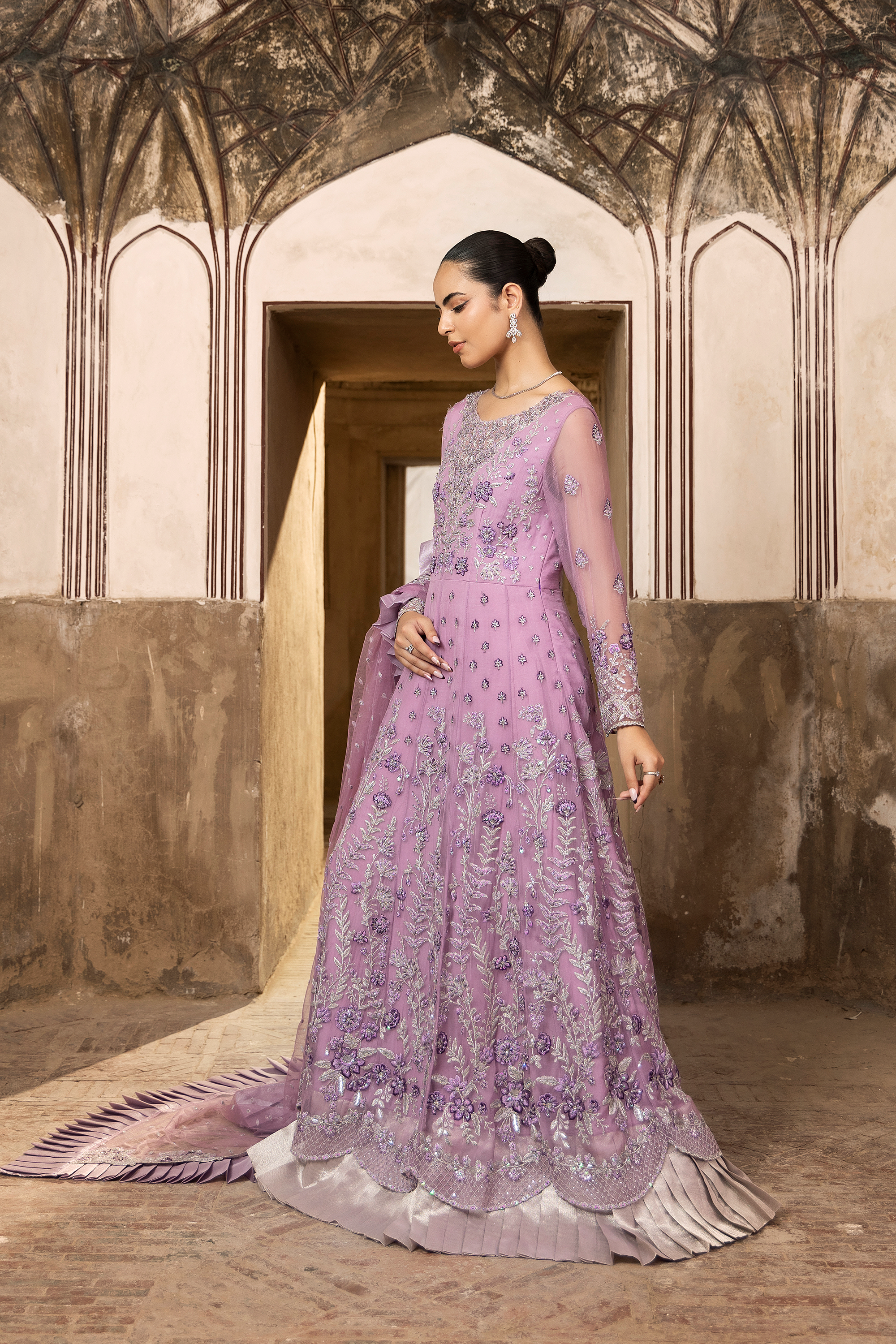 Pink Floral Embroidered Pakistani Festive Suit-Anaya Festive ’26