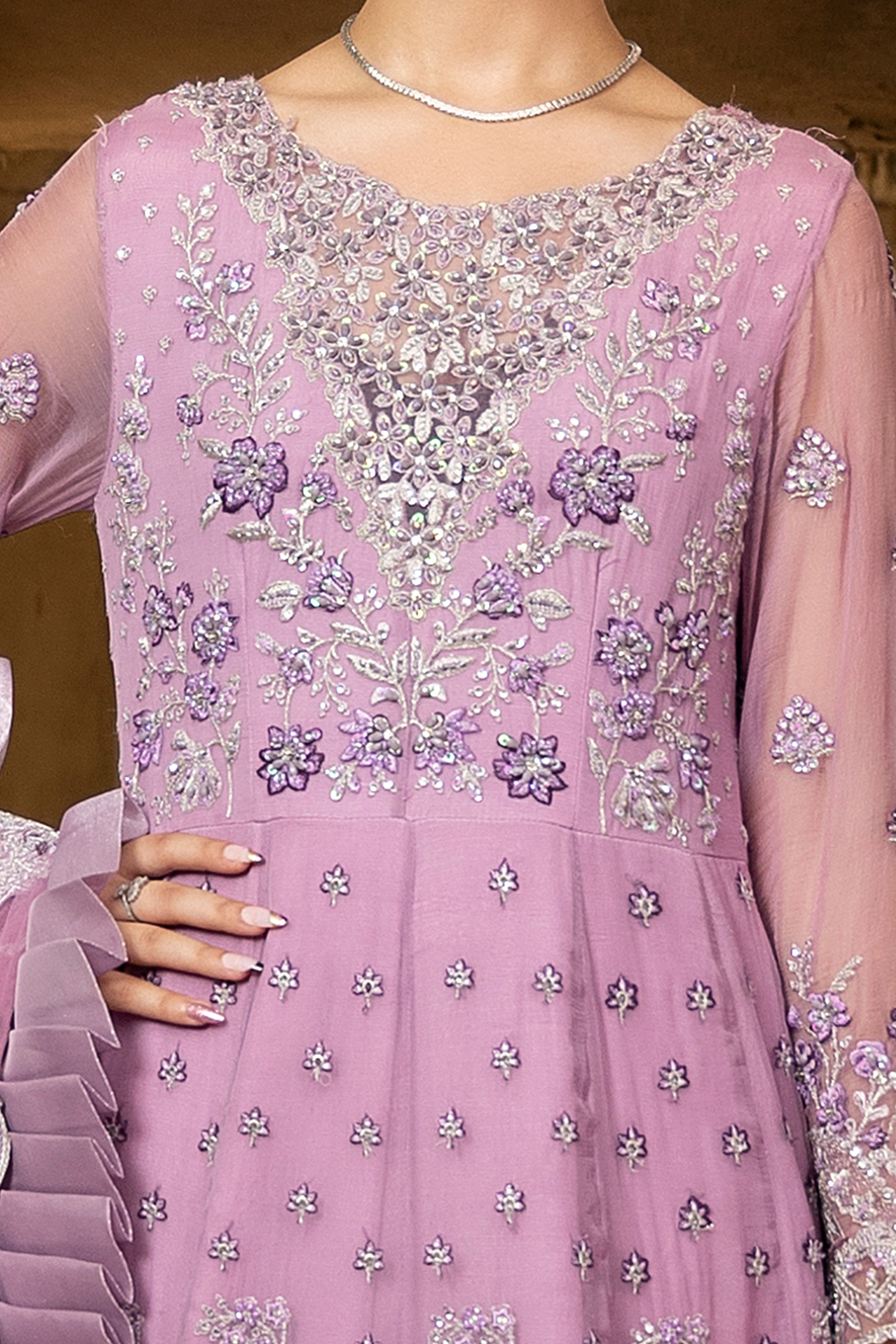 Pink Floral Embroidered Pakistani Festive Suit-Anaya Festive ’26