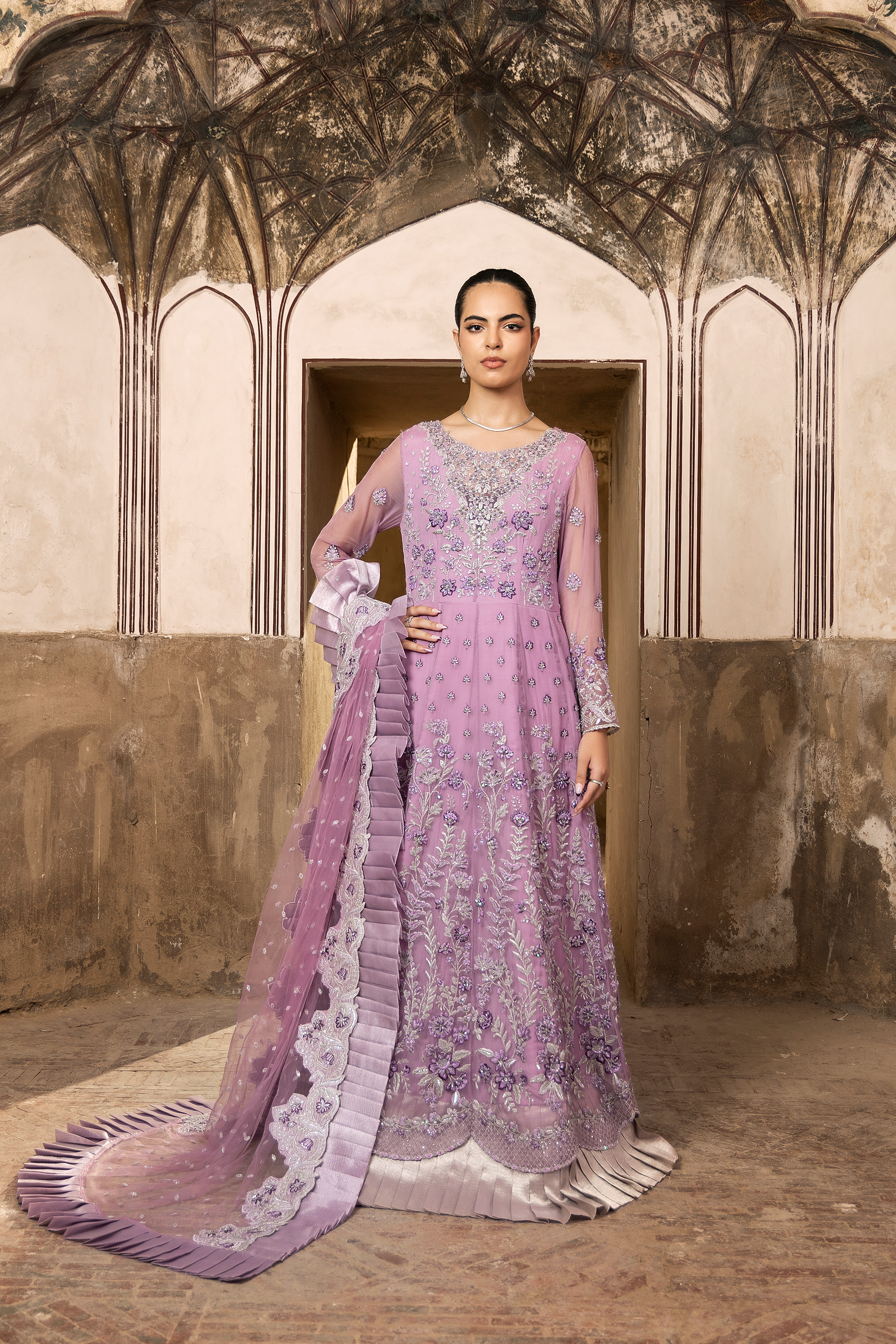 Pink Floral Embroidered Pakistani Festive Suit-Anaya Festive ’26