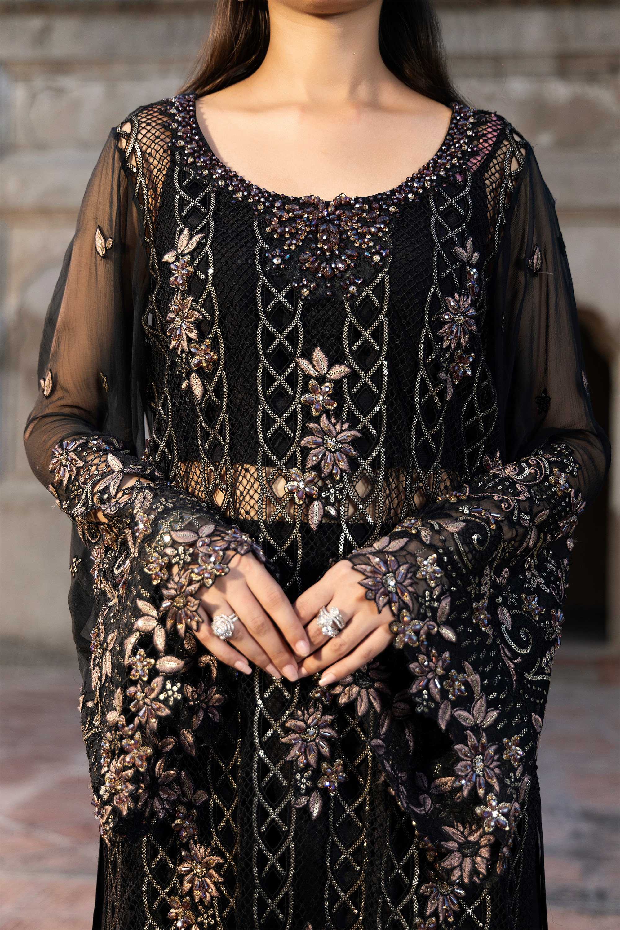 Black Embroidered Luxury Pakistani Festive Suit-Anaya Festive ’26