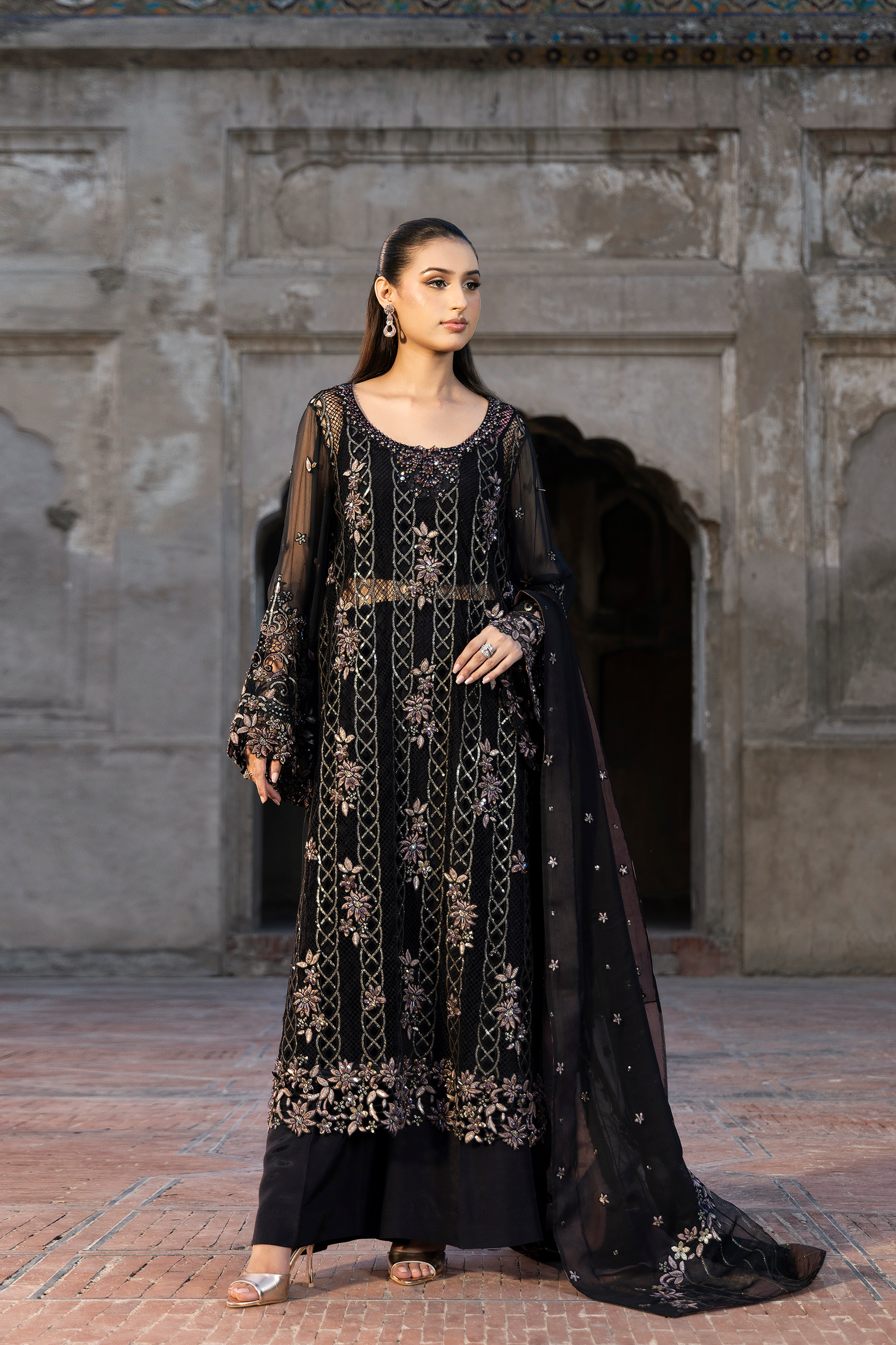Black Embroidered Luxury Pakistani Festive Suit-Anaya Festive ’26