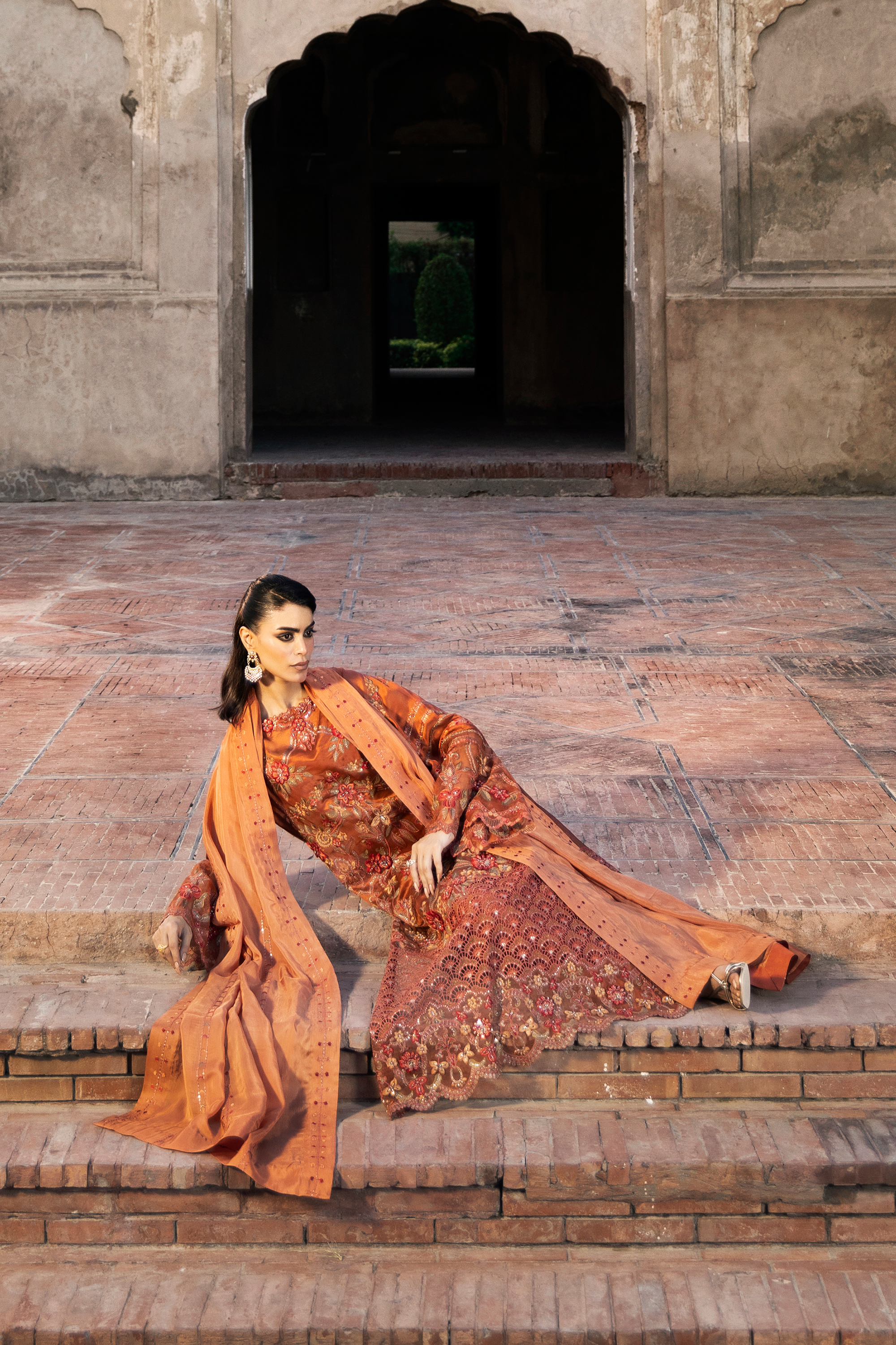 Rust Embroidered Pakistani Festive Suit-Anaya Festive ’26
