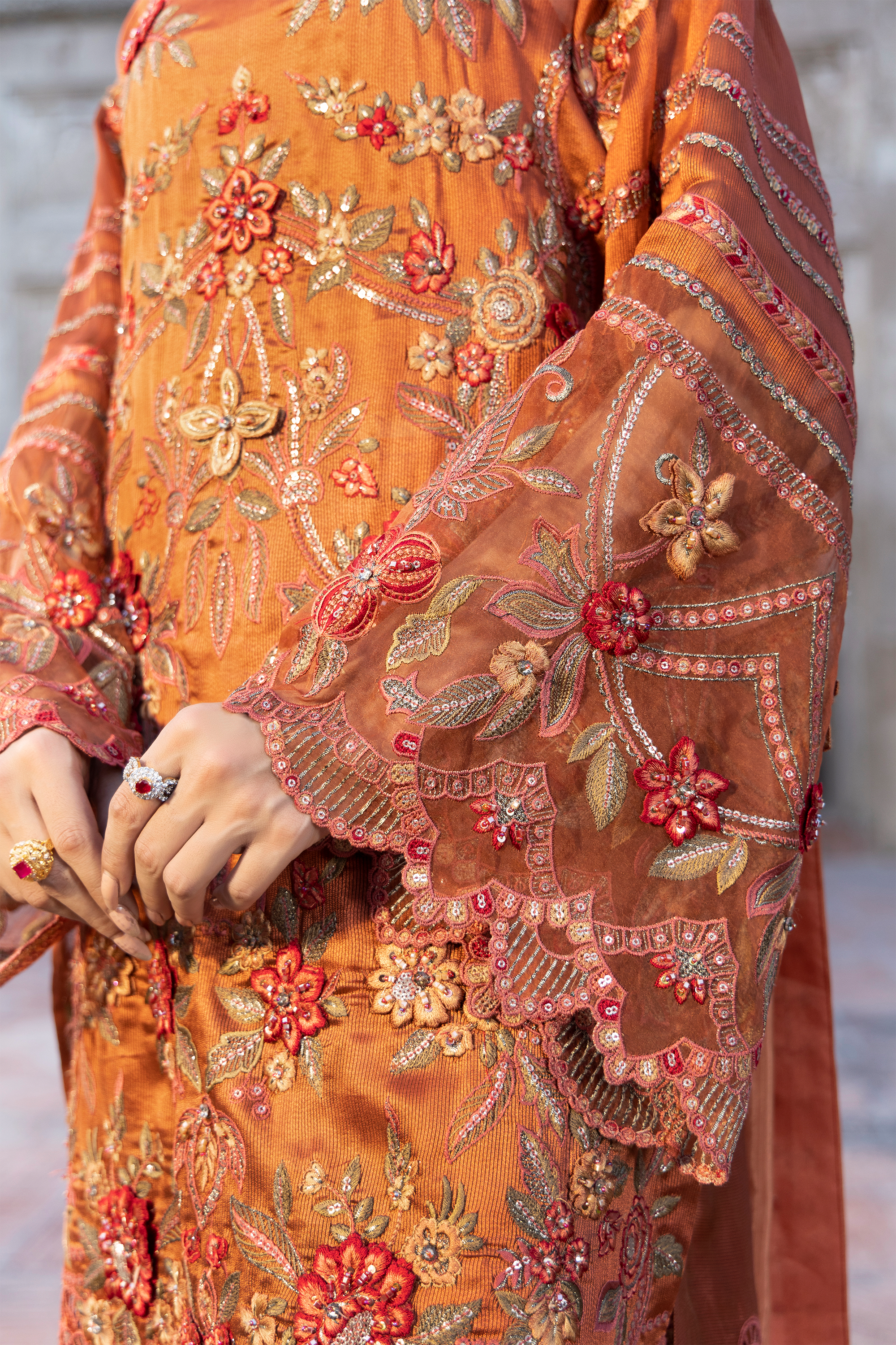 Rust Embroidered Pakistani Festive Suit-Anaya Festive ’26