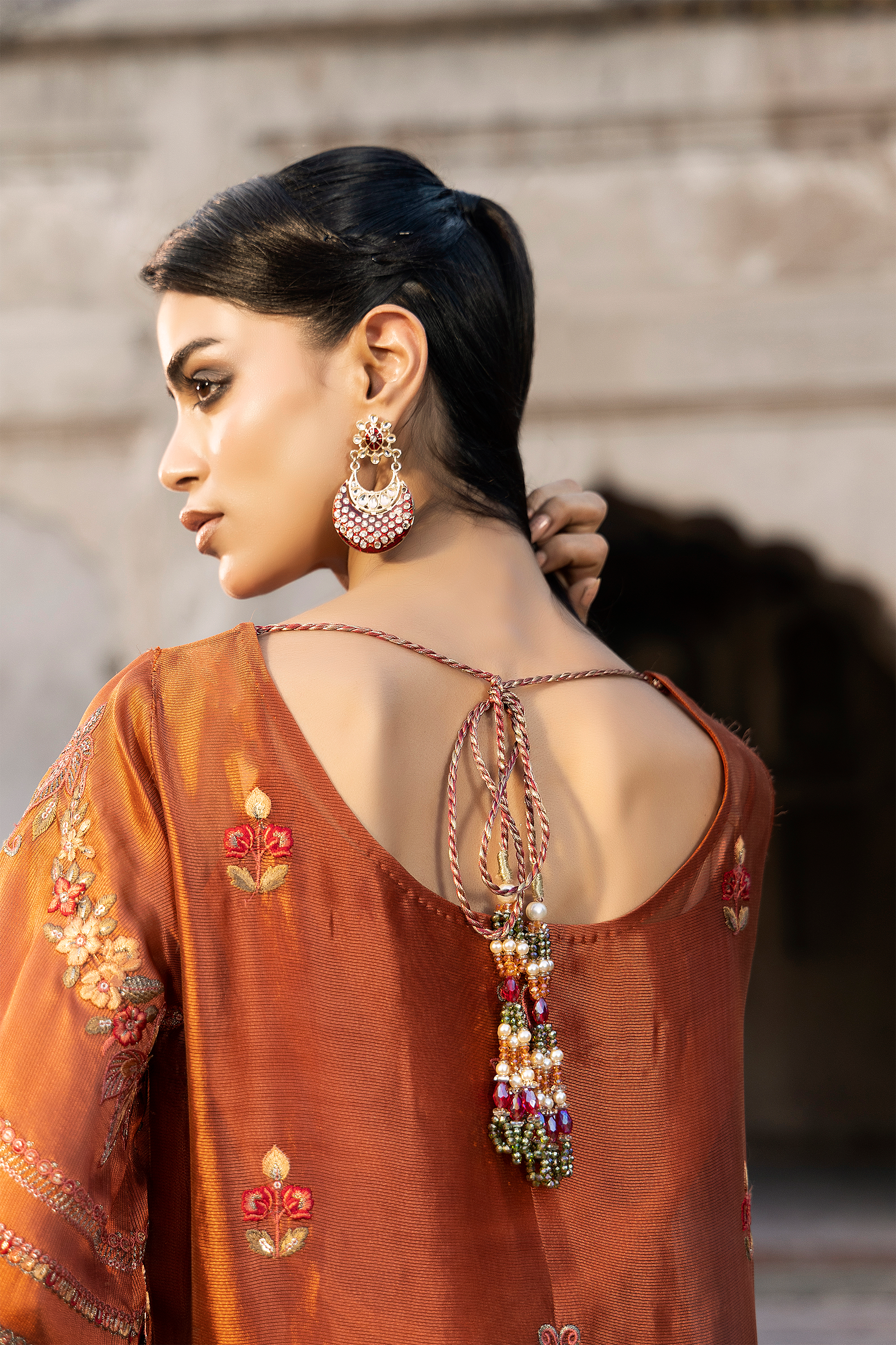 Rust Embroidered Pakistani Festive Suit-Anaya Festive ’26