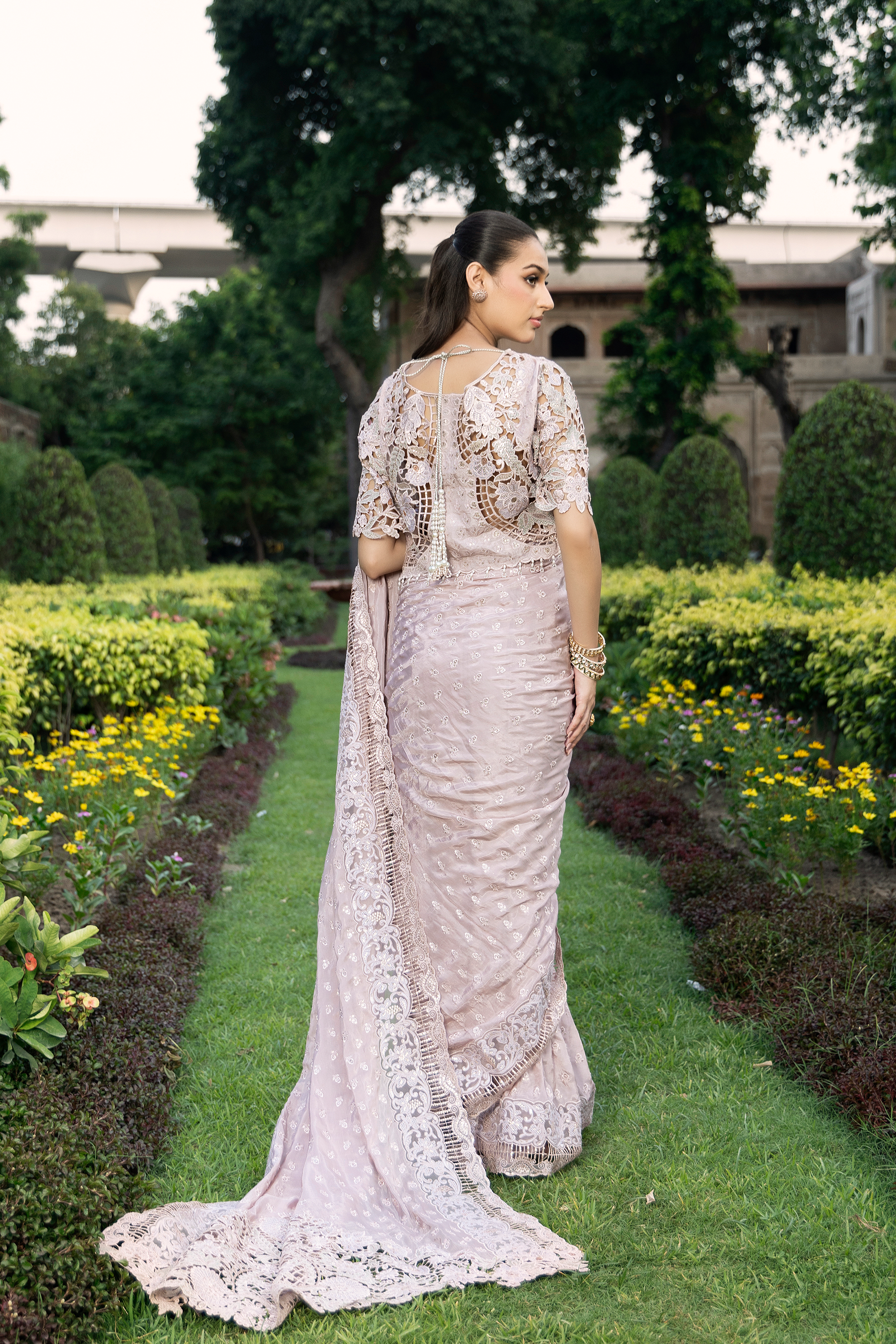 Blush Pink Embroidered Saree New Design-Anaya Festive ’26