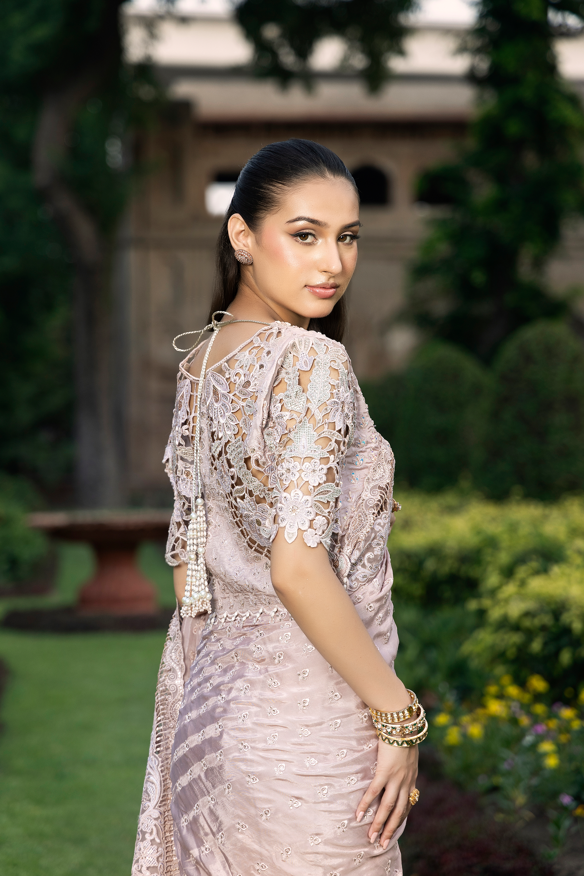 Blush Pink Embroidered Saree New Design-Anaya Festive ’26