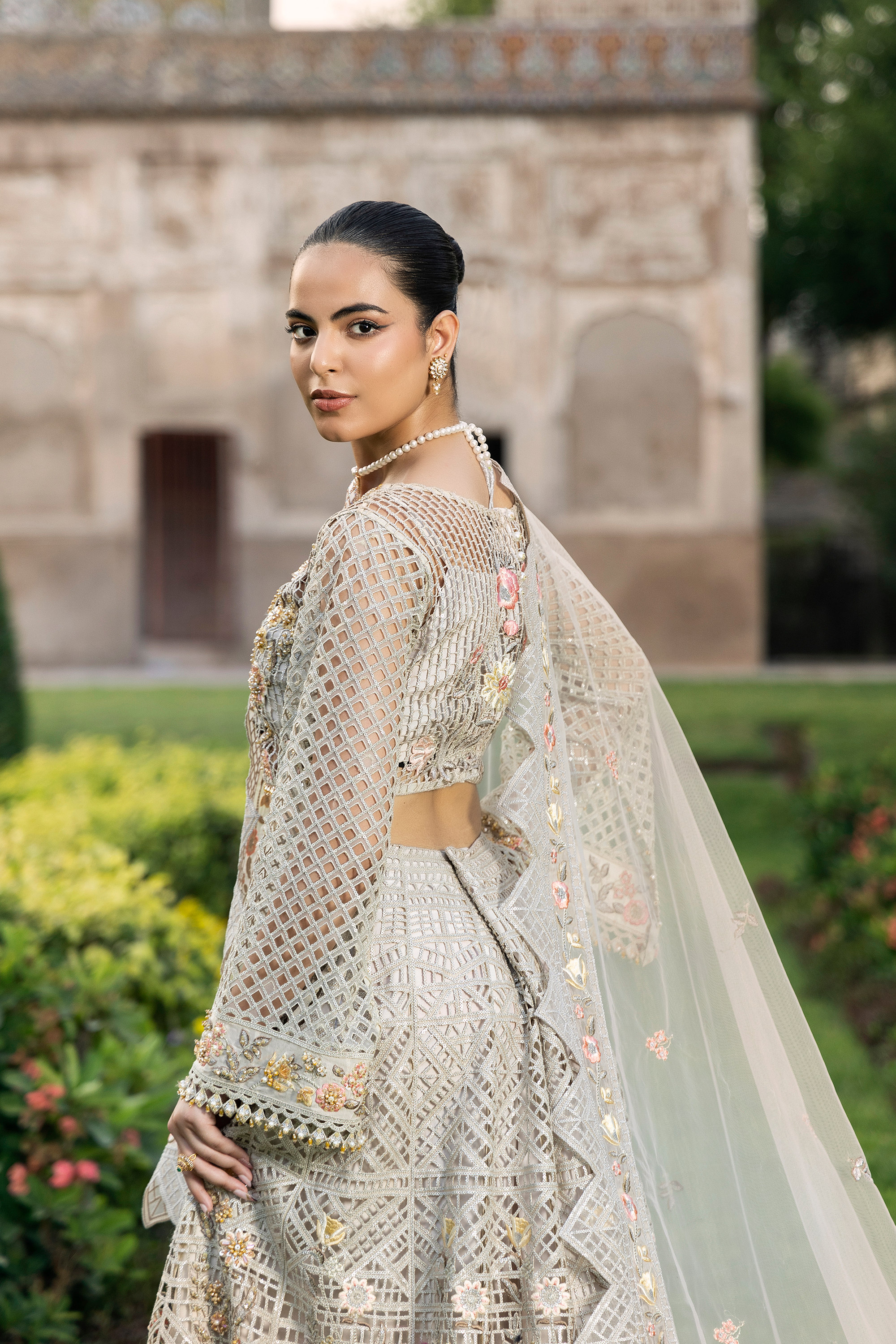 Ivory Floral Embroidered Pakistani Luxury Formal Dress-Anaya Festive ’26 –
