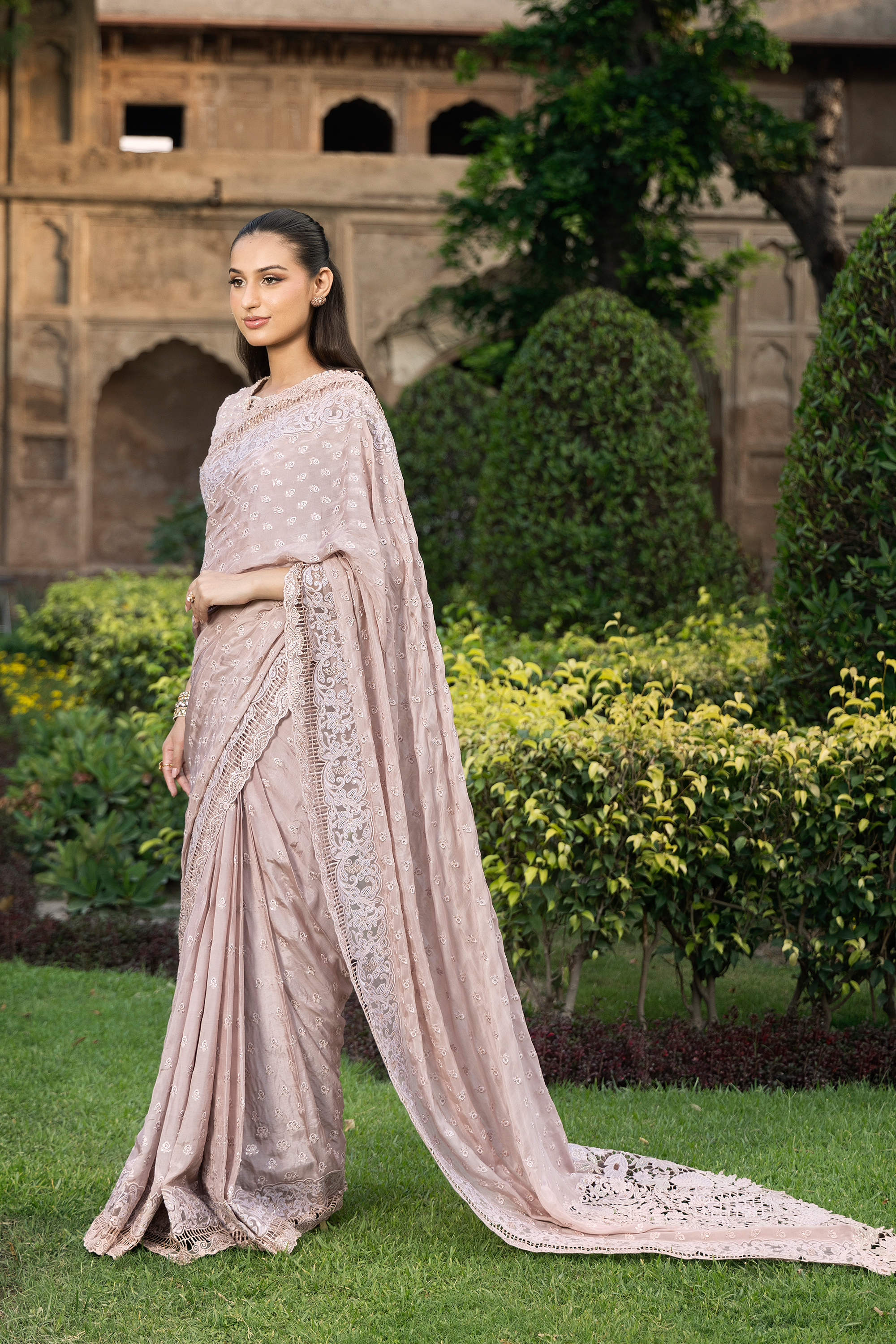Blush Pink Embroidered Saree New Design-Anaya Festive ’26